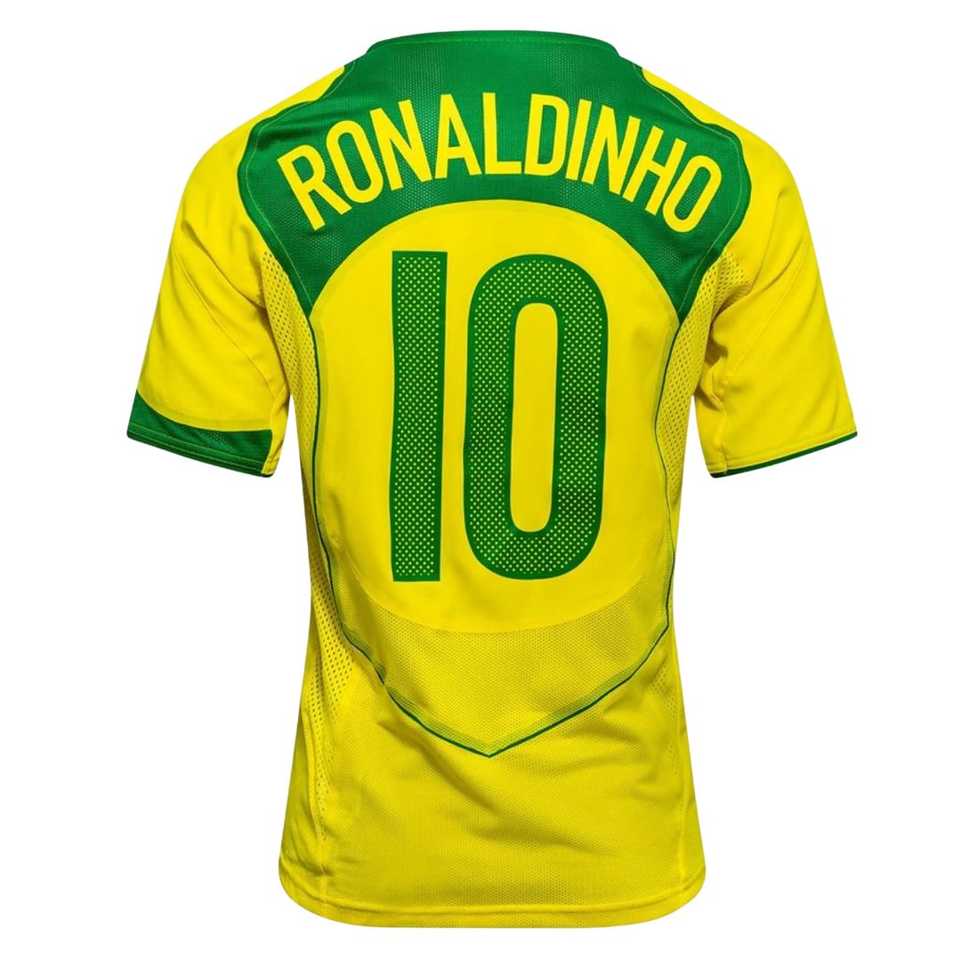 2004 BRAZIL HOME JERSEY – RONALDINHO 10